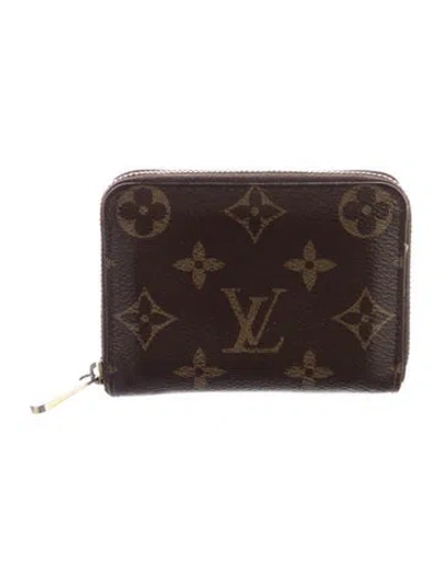 Pre-owned Louis Vuitton 2019 Lv Monogram Zippy Coin Purse In Brown