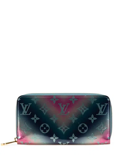 Pre-owned Louis Vuitton 2019 Metallic Monogram Vernis Degrade Zippy Wallet Long Wallets