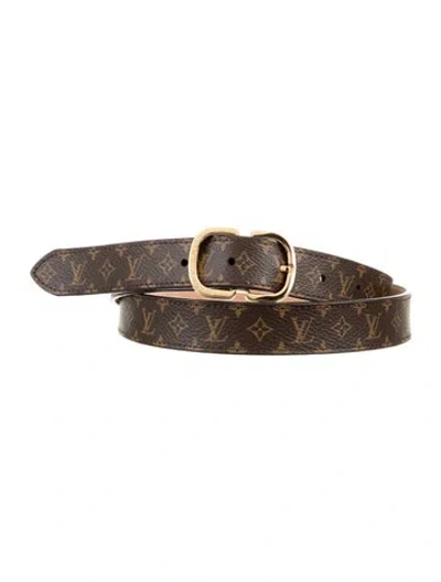 Pre-owned Louis Vuitton 2019 Mini 25mm Belt In Brown