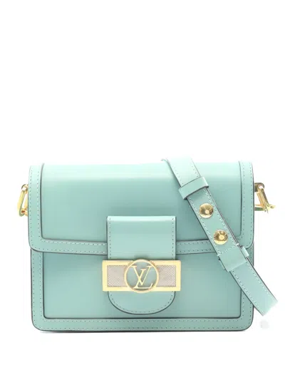 Pre-owned Louis Vuitton 2019 Mini Dauphine Leather Cross Body Bag In Blue