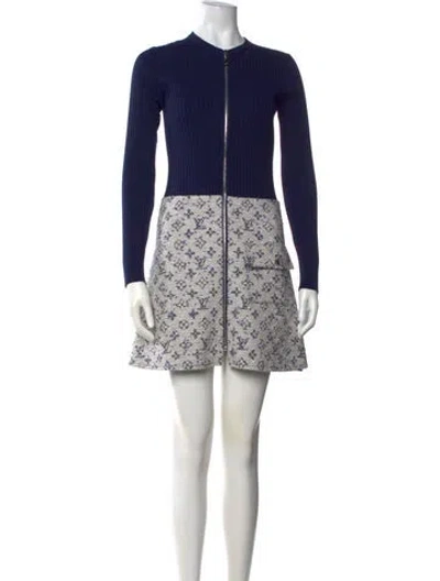 Pre-owned Louis Vuitton 2019 Mini Dress In Blue