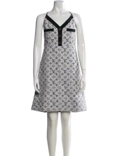 Pre-owned Louis Vuitton 2019 Mini Dress In Blue/neutrals