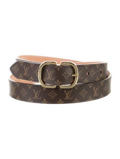 Pre-owned Louis Vuitton 2019 Mini Monogram 25mm Belt In Brown