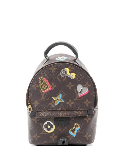 Pre-owned Louis Vuitton 2019 Mini Palm Springs Monogram Backpack In Brown