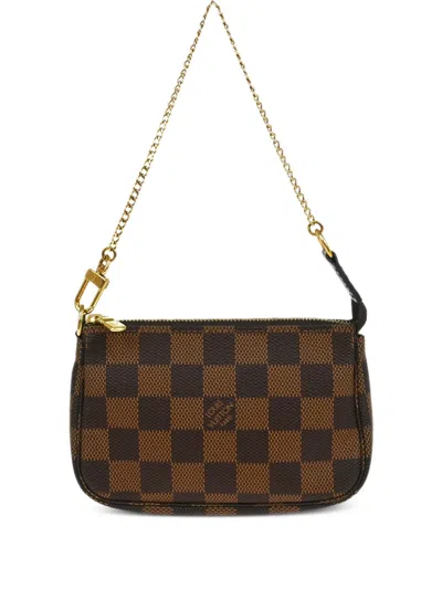 Pre-owned Louis Vuitton 2019 Mini Pochette Accessoires Handbag In Brown