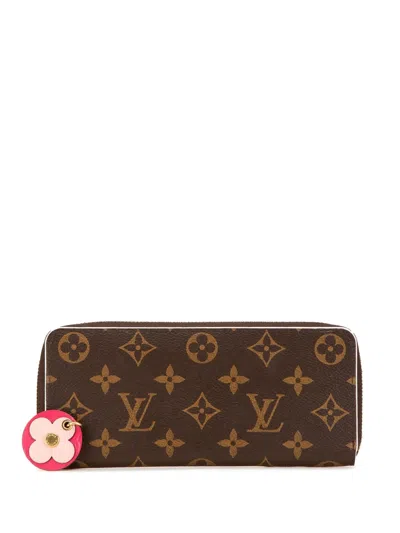 Pre-owned Louis Vuitton 2019 Monogram Bloom Flower Clemence Wallet Long Wallets In 褐色