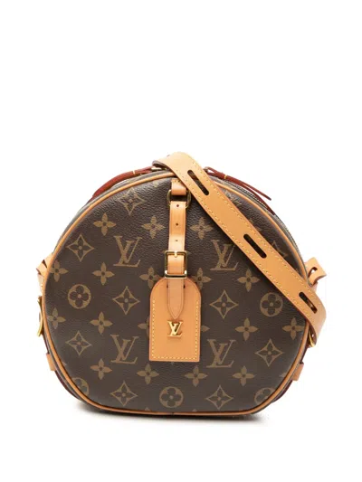 Pre-owned Louis Vuitton 2019 Monogram Boite Chapeaux Souple Mm Crossbody Bag In Brown