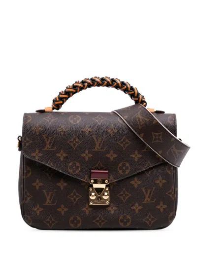 Pre-owned Louis Vuitton 2019 Monogram Braided Pochette Metis Satchel