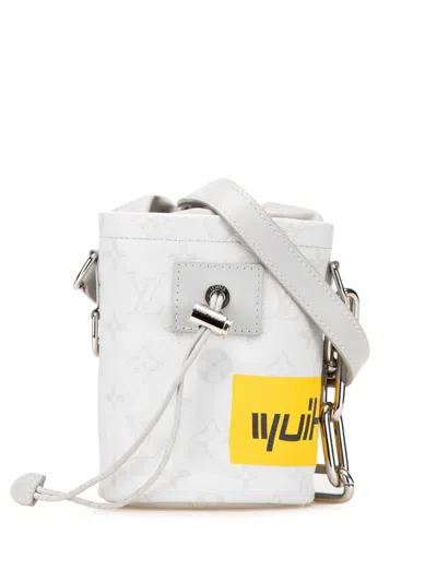 Pre-owned Louis Vuitton 2019 Monogram Chalk Nano Sling Bag Crossbody Bag In Grey