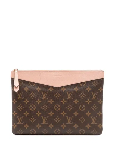 Pre-owned Louis Vuitton 2019 Monogram Daily Pouch Clutch Bag In Brown
