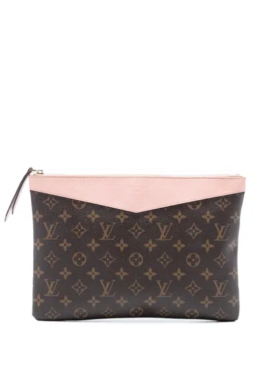 Pre-owned Louis Vuitton 2019 Monogram Daily Pouch Clutch Bag In Brown