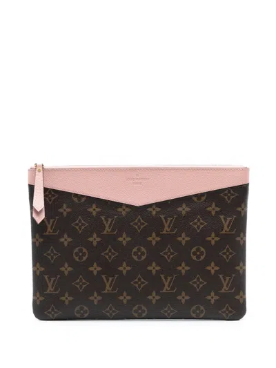 Pre-owned Louis Vuitton 2019 Monogram Daily Pouch Clutch Bag In Brown