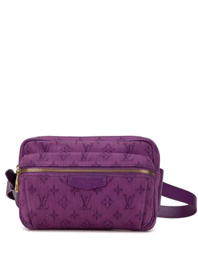 Pre-owned Louis Vuitton 2019 Monogram Denim Outdoor Bum Belt Bag In 紫色