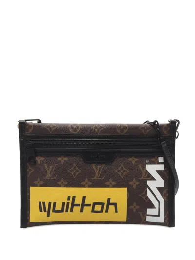 Pre-owned Louis Vuitton 2019 Monogram Double Flat Messenger Crossbody Bag