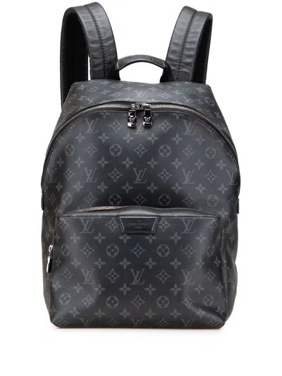 Pre-owned Louis Vuitton 2019 Monogram Eclipse Discovery Backpack In Black