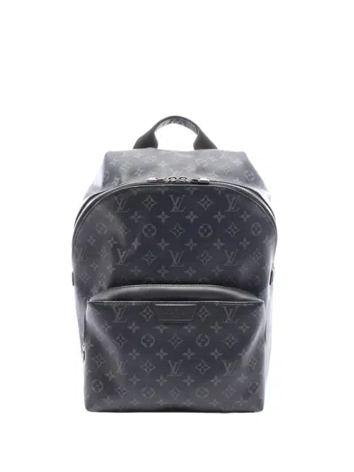 Pre-owned Louis Vuitton 2019 Monogram Eclipse Discovery Backpack In Black