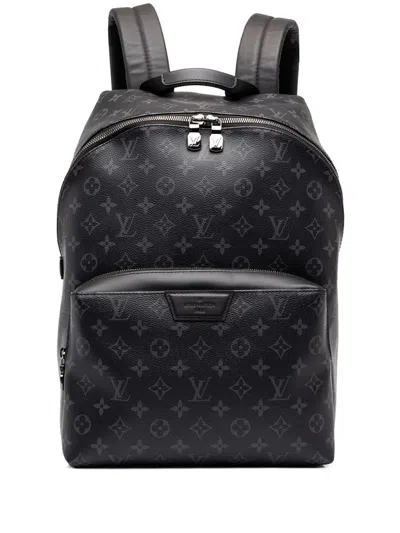 Pre-owned Louis Vuitton 2019 Monogram Eclipse Discovery Backpack In Black