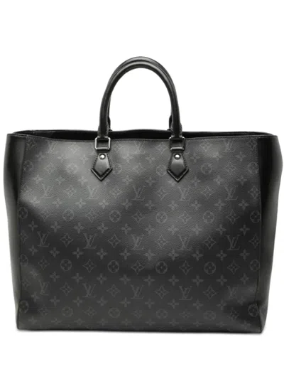 Pre-owned Louis Vuitton 2019 Monogram Eclipse Grand Sac Tote Bag In Black