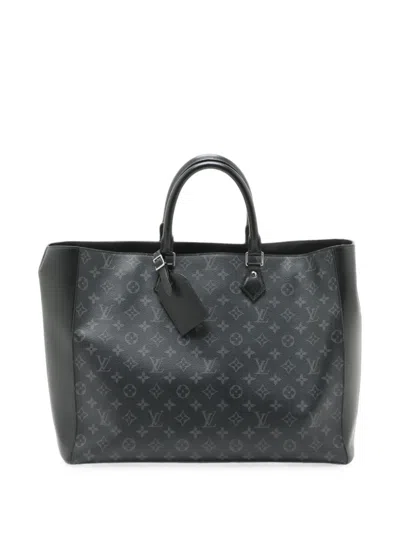 Pre-owned Louis Vuitton 2019 Monogram Eclipse Grand Sac Tote Bag In Black