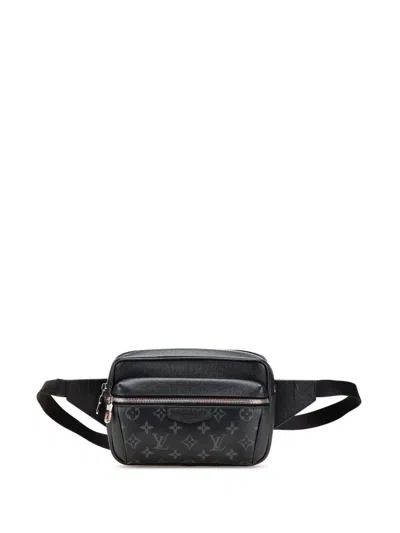 Pre-owned Louis Vuitton 2019 Monogram Eclipse Outdoor Bumbag Belt Bag In Black