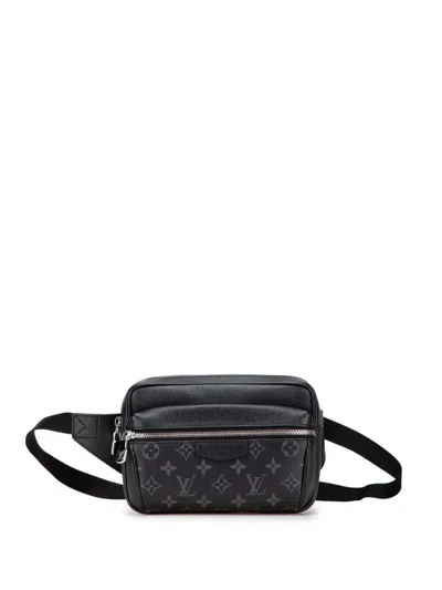 Pre-owned Louis Vuitton 2019 Monogram Eclipse Outdoor Bumbag Belt Bag In Black