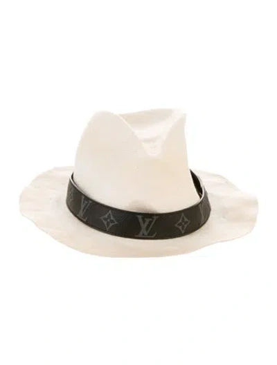 Pre-owned Louis Vuitton 2019 Monogram Eclipse Panama Hat In Neutral