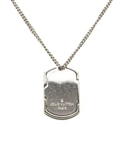 Pre-owned Louis Vuitton 2019 Monogram Eclipse Plate Necklace Costume Necklace In Black