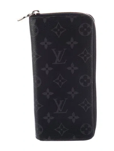 Pre-owned Louis Vuitton 2019 Monogram Eclipse Zippy Wallet In Black