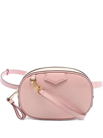 Pre-owned Louis Vuitton 2019 Monogram-embossed Leather Belt Bag In Pink