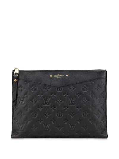Pre-owned Louis Vuitton 2019 Monogram Empreinte Daily Pouch Clutch Bag In Black
