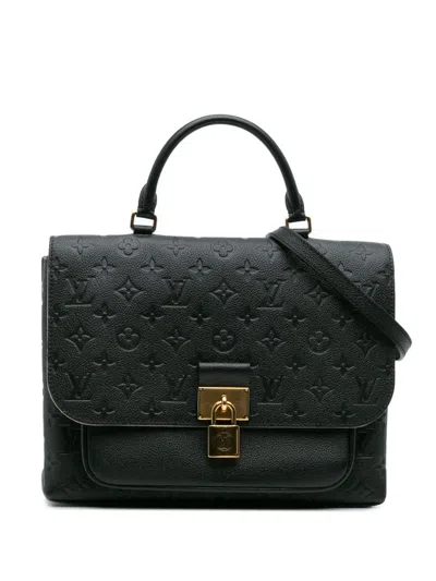 Pre-owned Louis Vuitton 2019 Monogram Empreinte Marignan Satchel In Black