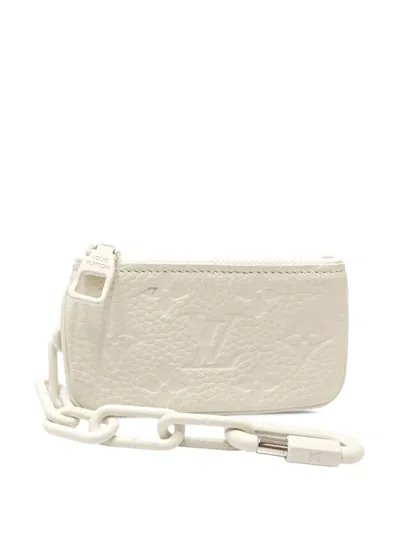 Pre-owned Louis Vuitton 2019 Monogram Empreinte Pochette Cles Coin Pouch In White
