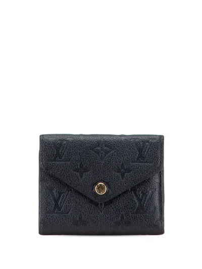Pre-owned Louis Vuitton 2019 Monogram Empreinte Victorine Wallet Small Wallets In Black