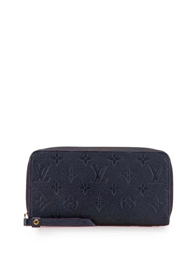 Pre-owned Louis Vuitton 2019 Monogram Empreinte Zippy Wallet Long Wallets In Blue