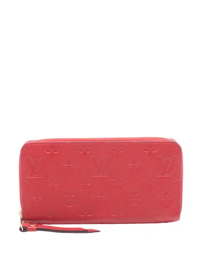 Pre-owned Louis Vuitton 2019 Monogram Empreinte Zippy Wallet Long Wallets In Red