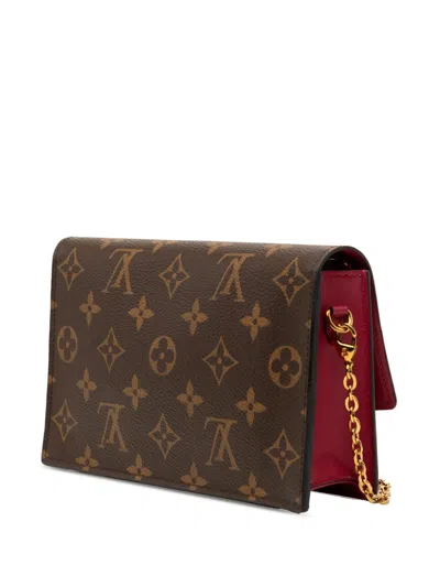 Pre-owned Louis Vuitton 2019 Monogram Flore Wallet On Chain Crossbody Bag In Brown