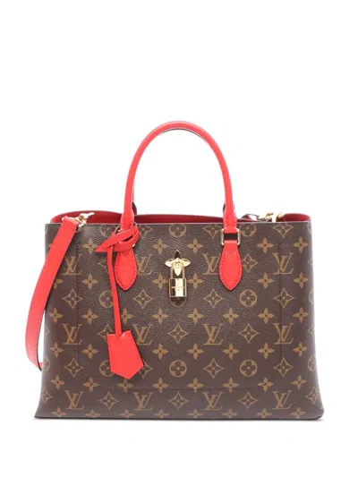 Pre-owned Louis Vuitton 2019 Monogram Flower Tote Satchel In Brown