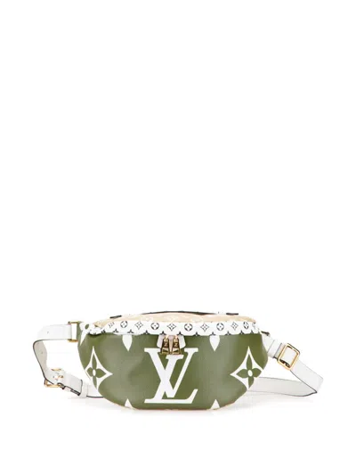 Pre-owned Louis Vuitton 2019 Monogram Giant Bumbag Belt Bag In Green