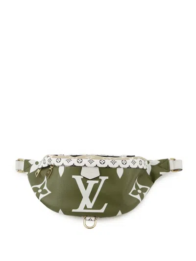 Pre-owned Louis Vuitton 2019 Monogram Giant Bumbag Belt Bag In Green