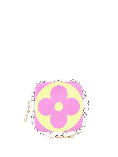 Pre-owned Louis Vuitton 2019 Monogram Giant Cube Coin Pouch In Purple