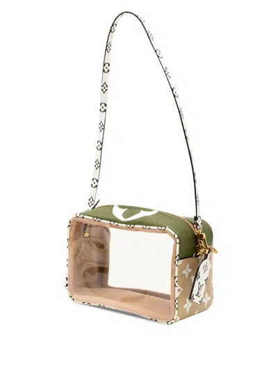 Pre-owned Louis Vuitton 2019 Monogram Giant Jungle Beach Pouch Shoulder Bag In Brown