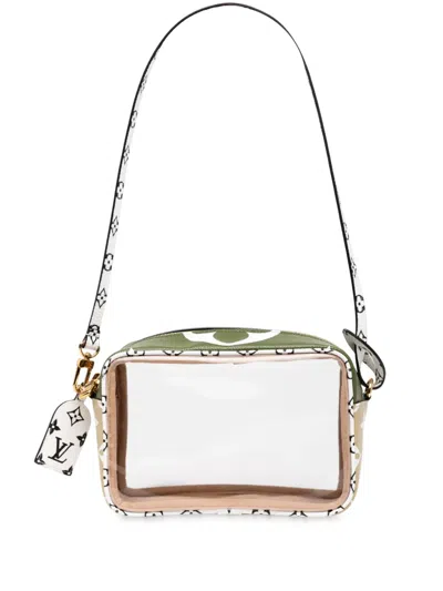 Pre-owned Louis Vuitton 2019 Monogram Giant Jungle Beach Pouch Shoulder Bag In Green