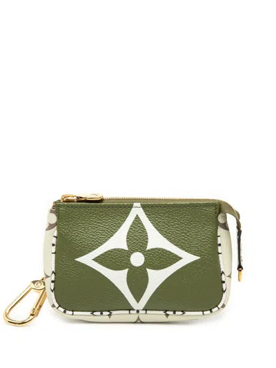 Pre-owned Louis Vuitton 2019 Monogram Giant Micro Pochette Accessoires Pouch In Green