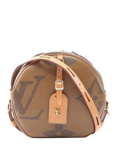 Pre-owned Louis Vuitton 2019 Monogram Giant Reverse Boite Chapeau Souple Crossbody Bag In Brown
