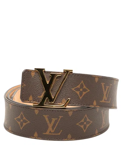 Pre-owned Louis Vuitton 2019 Monogram Initiales Reversible Belt In Brown