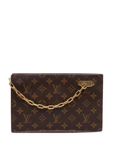 Pre-owned Louis Vuitton 2019 Monogram Legacy Chain Clutch Bag In Brown
