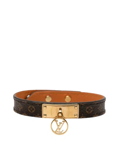 Pre-owned Louis Vuitton 2019 Monogram Logomania Bracelet 17 Costume Bracelet In Brown