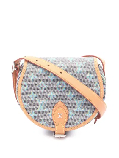 Pre-owned Louis Vuitton 2019 Monogram Lv Pop Tambourin Crossbody Bag In Blue