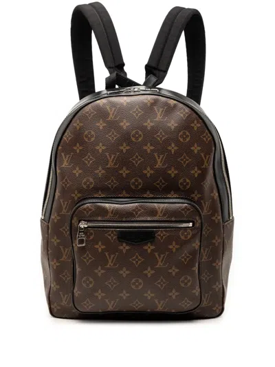 Pre-owned Louis Vuitton 2019 Monogram Macassar Josh Backpack In Brown