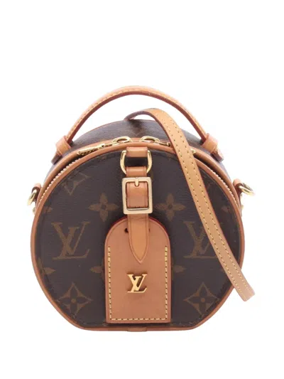 Pre-owned Louis Vuitton 2019 Monogram Mini Boite Chapeau Satchel In Brown